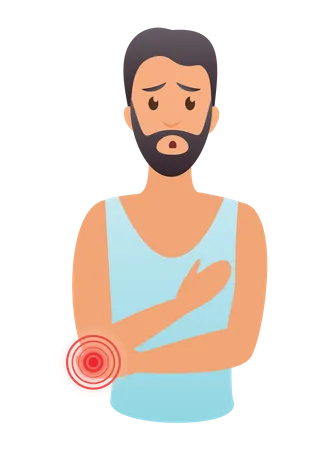 Man having elbow pain  Illustration