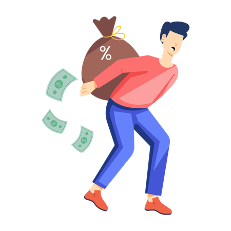 Man having financial stress  Illustration