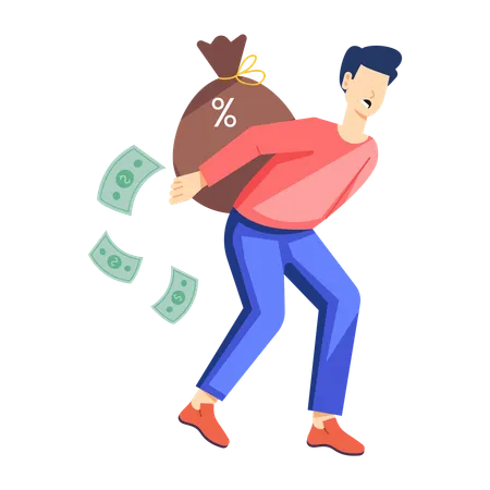 Man having financial stress  Illustration