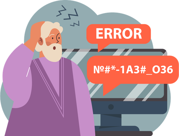 Man Having Fixed Mind Set  Illustration