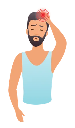 Man having headache  Illustration