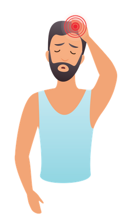 Man having headache  Illustration