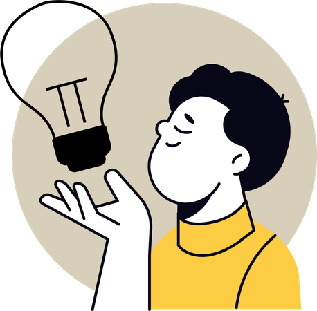 Man Having Innovative Idea  Illustration