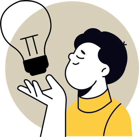 Man Having Innovative Idea  Illustration