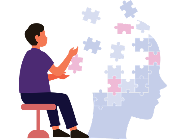 Man having mental illness  Illustration