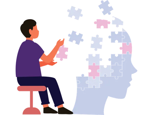 Man having mental illness  Illustration