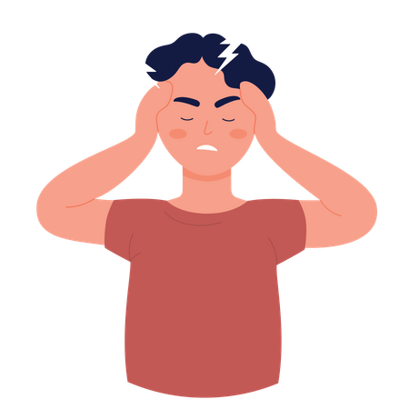 Man having migraine  Illustration