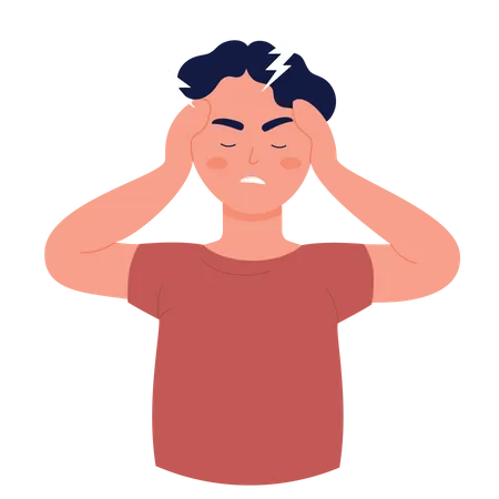 Man having migraine  Illustration