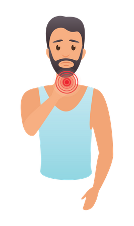 Man having neck pain  Illustration