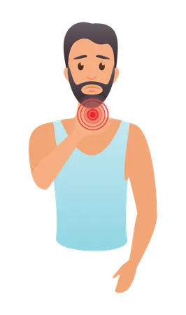 Man having neck pain  Illustration