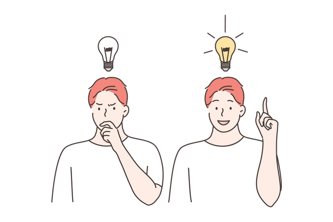 Man having new idea  Illustration