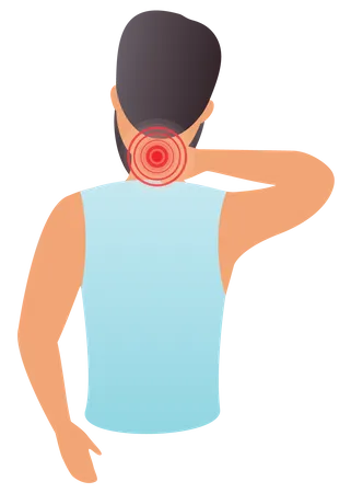 Man having pain behind neck  Illustration