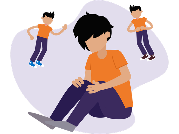 Man having personality disorder  Illustration