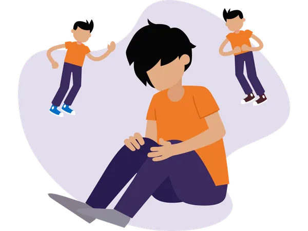 Man having personality disorder  Illustration