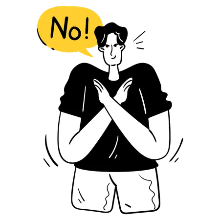 Man having Power of Saying No  Illustration