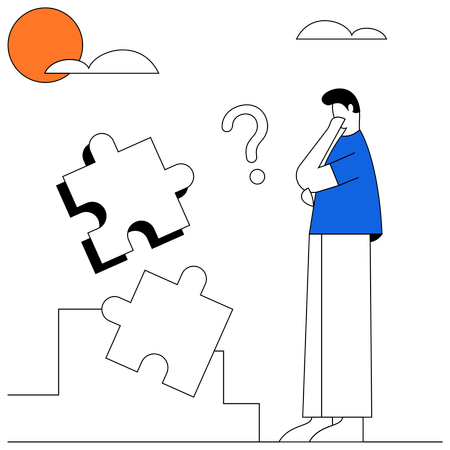 Man having Problem-Solving  Illustration