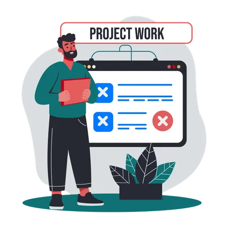 Man Having Project Failure  Illustration