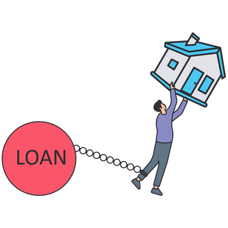 Man having property burden  Illustration