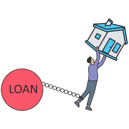 Man having property burden  Illustration