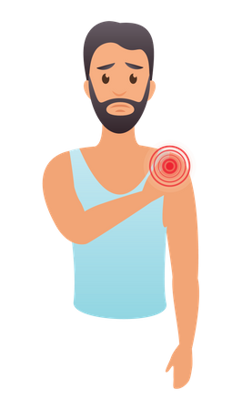 Man having shoulder pain  Illustration