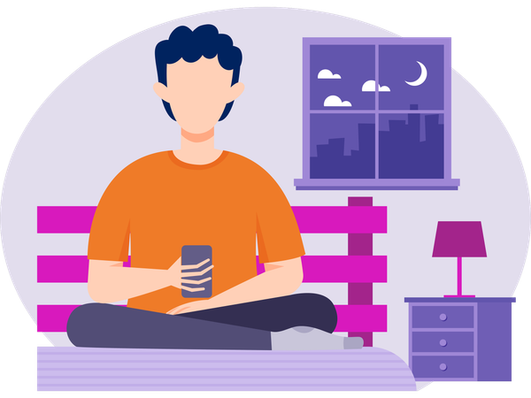 Man having sleeping disorder  Illustration