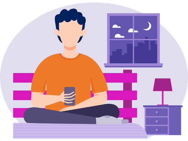 Man having sleeping disorder  Illustration