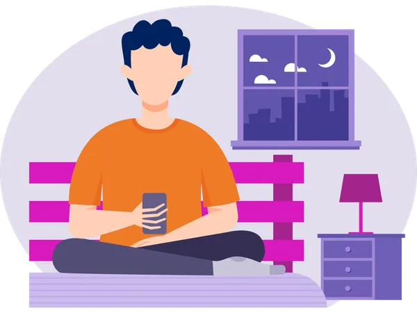 Man having sleeping disorder  Illustration