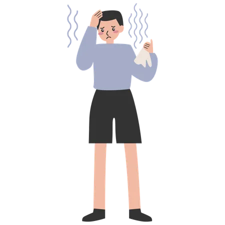 Man having Sneezing problem  Illustration