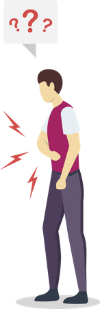 Man having stomach ache  Illustration