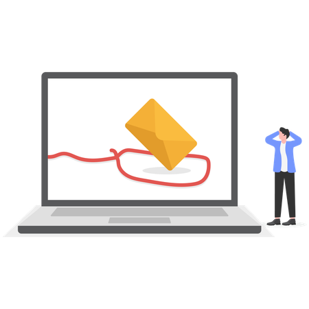 Man having stress for mail trap  Illustration