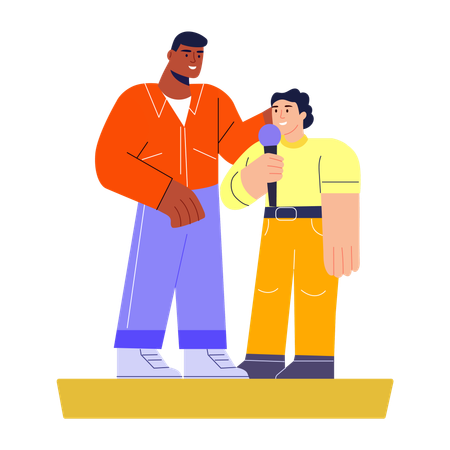 Man having supportive partner  Illustration