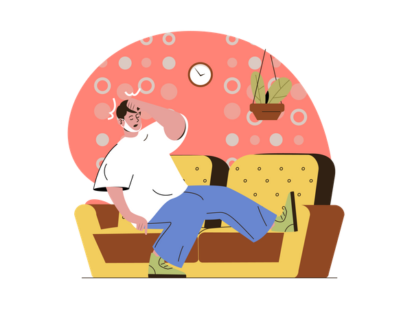 Man having symptoms of coronavirus  Illustration