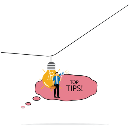 Man having top tips for Useful knowledge  Illustration