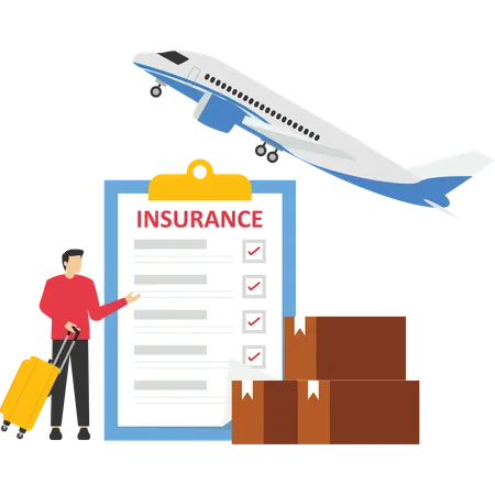 Man having travel health insurance  Illustration