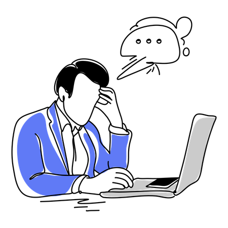 Man having work stress  Illustration