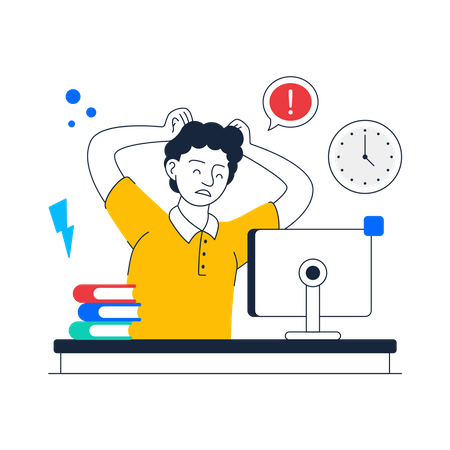 Man having Workload  Illustration