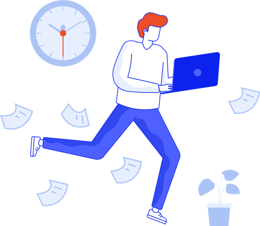 Man having Workload Management  Illustration