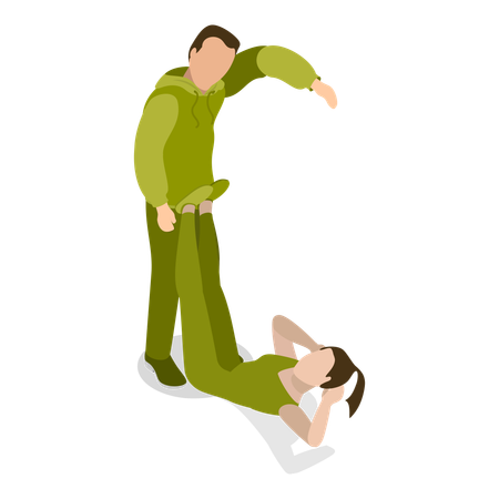 Man helping woman for exercise  Illustration