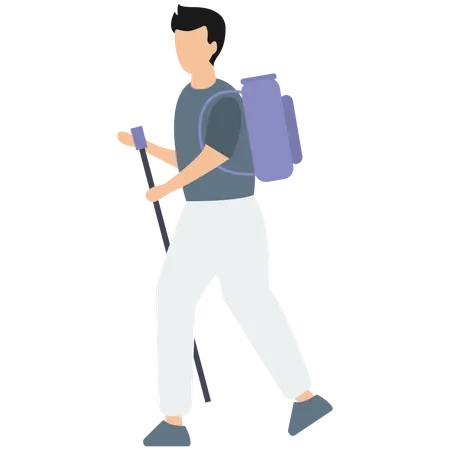 Man hiking Illustration