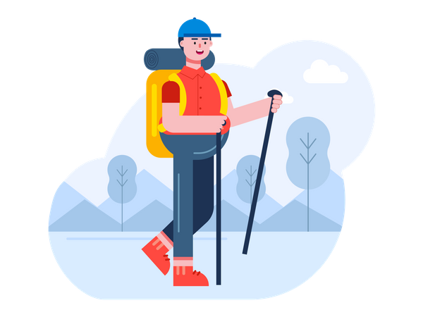 Man hiking  Illustration