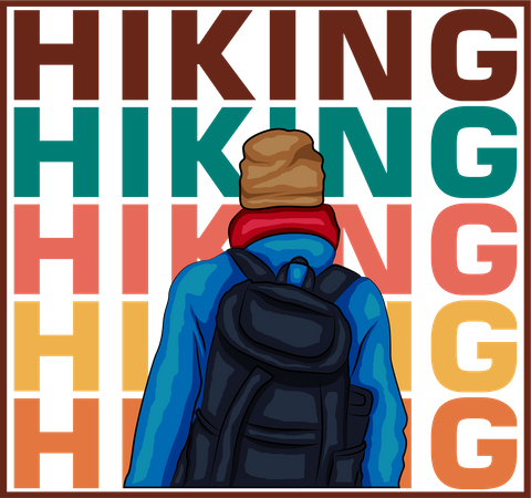 Man Hiking  Illustration