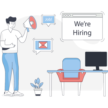 Man Hiring Employee  Illustration