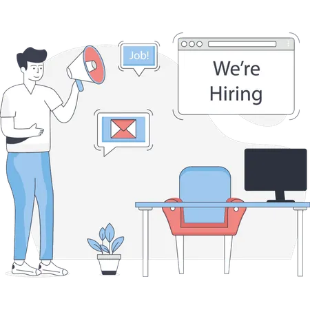 Man Hiring Employee  Illustration