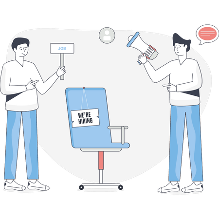 Man hiring new employee  Illustration