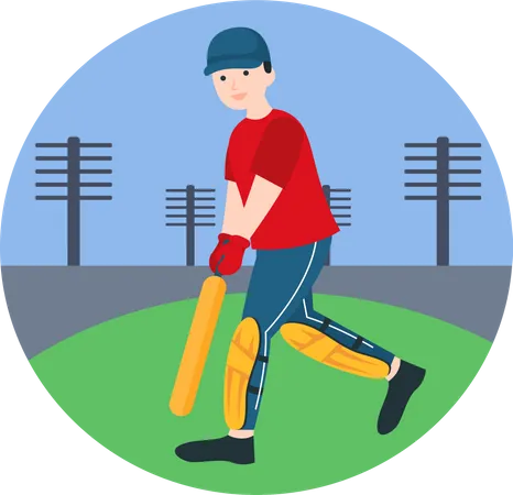 Man Hitting Ball  Illustration