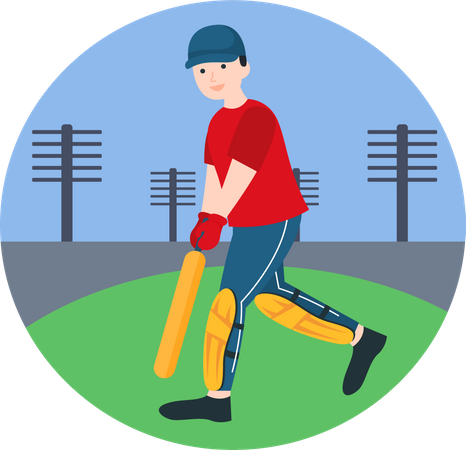 Man Hitting Ball  Illustration
