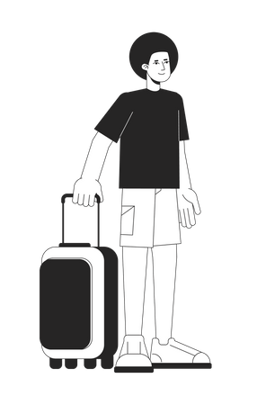 Man holding baggage  Illustration
