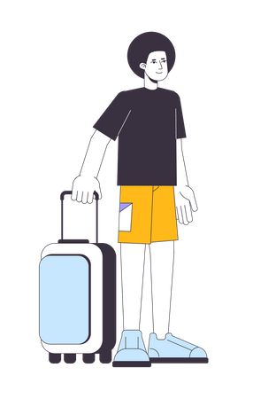 Man holding baggage  Illustration