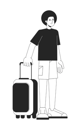 Man holding baggage  Illustration