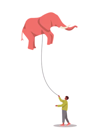 Man holding balloon  Illustration